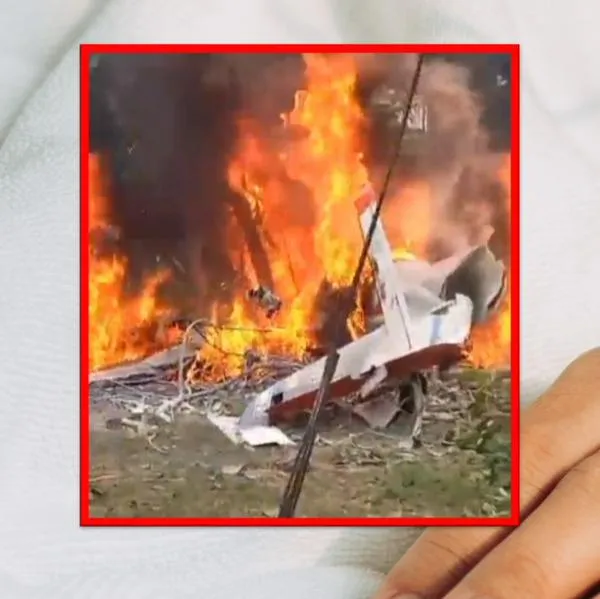 Video del rescate del herido de la personas accidentada en avioneta que cayó en Cali.