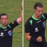 Andrés rojas durante el pitazo final del partido entre Corinthians y Fortaleza.