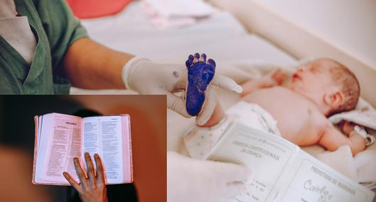 Registro de nacimiento de bebés con huella  en su pie