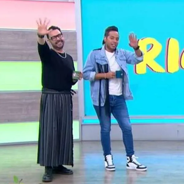Foto de Andrés López con falda, en nota de presentador de 'Buen día, Colombia' (RCN) usó falda en televisión y abrió debate