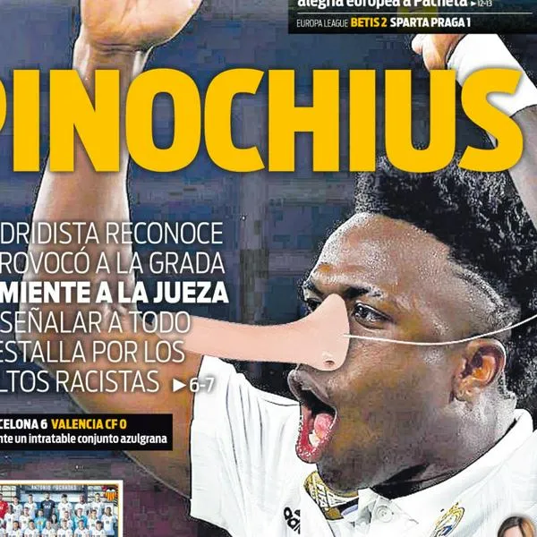 'Pinochius': La polémica portada de un diario español a Vinicius Jr.