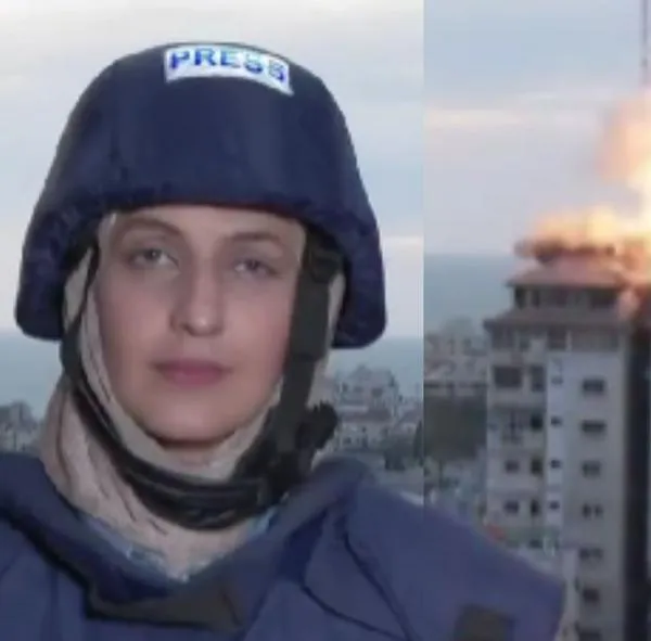 Video: angustiante momento de reportera cuando misil israelí cayó edificio a sus espaldas