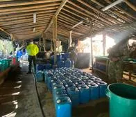 Ejército desmanteló un laboratorio para el procesamiento de coca en El Peñol, Antioquia