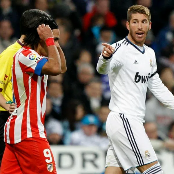 Sergio Ramos reaccionó como fanático al ver a Radamel Falcao y en redes elogian al colombiano.