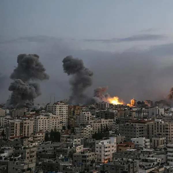 Vista del ataque israelí sobre Gaza, Palestina. Israel mató a dos dirigentes de Hamás y los terroristas responden con amenaza