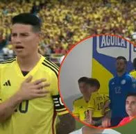 James Rodríguez salió al partido Colombia vs. Uruguay con su hijo Samuel