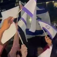 Plantón a favor de Israel en su embajada en Bogotá.