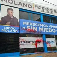 Sede de Diego Molano amaneció vandalizada; le echó la culpa a Petro y a Bolívar.