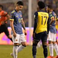 Foto de James Rodríguez, en nota de que por Colombia vs Ecuador, periodista se mofa por goleada 6-1 y habla del juego de hoy.