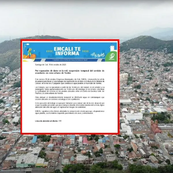 Yumbo se quedará sin agua por más de 24 horas, por reparaciones en la red de acueducto