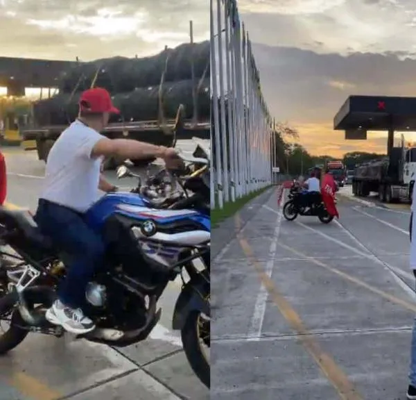 Tulio Gómez candidato a la gobernación del Valle casi choca con una tractomula en medio de su cierre de campaña en Cali. Iba en una moto en contravía.