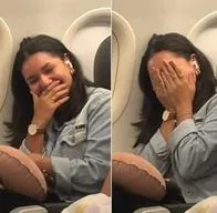 Joven subió a vuelo en el que su padre era el piloto y él la sorprendió con emotivo mensaje.