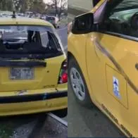 A dos taxistas que no se unieron al paro en Bogotá les rompieron los vidrios y los agredieron otros conductores por no participar de la jornada de bloqueos