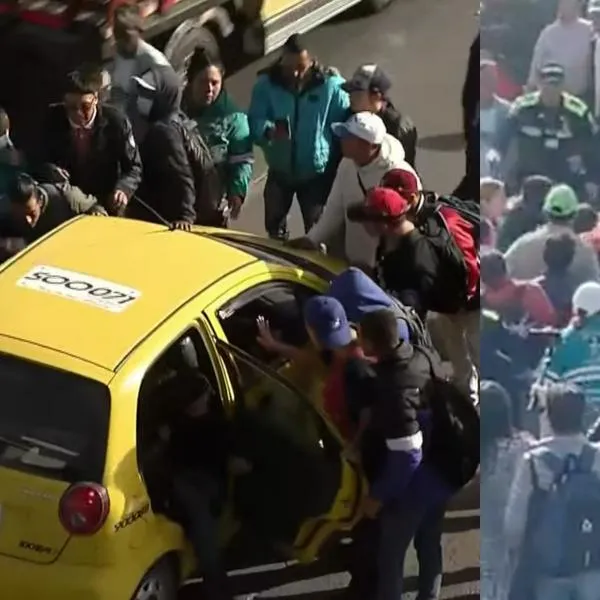 Protestas en Soacha hoy son bajando a pasajeros de los taxis y de los buses.