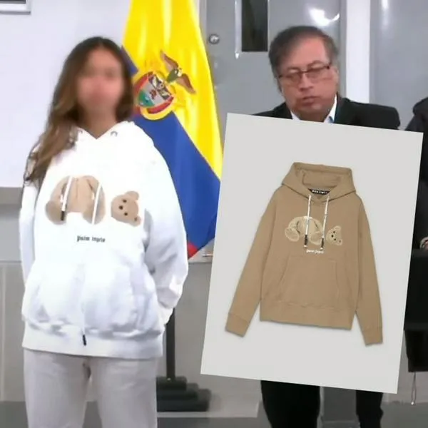 Revelan precio del saco blanco con imagen de oso que tenía la hija menor de Gustavo Petro hoy, durante las elecciones regionales 2023.