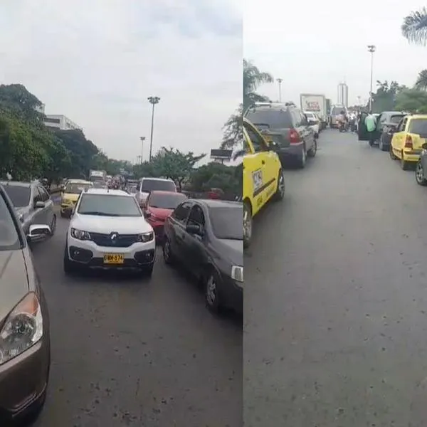 Accidente de tránsito hoy en Cali colapsó vía y hay trancón grande en el norte