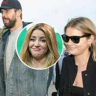 Fotos de Gerard Piqué y Clara Chía y de Shakira, en nota de que la española le puso a la cantante nuevo apodo insultante por pelea con el exfutbolista.