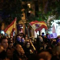 Protestas contra Pedro Sánchez, presidente de España, por amnistía a catalanes