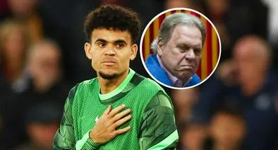 Fotos de Luis Díaz y de Ramón Jesurún, en nota de que en caso de papá del jugador, exponen postura de Federación Colombiana de Fútbol