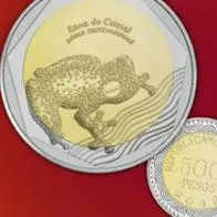 Moneda de 500 pesos colombianos.