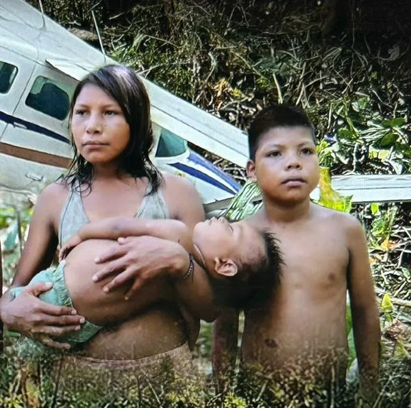 Niños protagonistas de '40 días perdidos en la selva', película sobre los niños perdidos en el Guaviare.