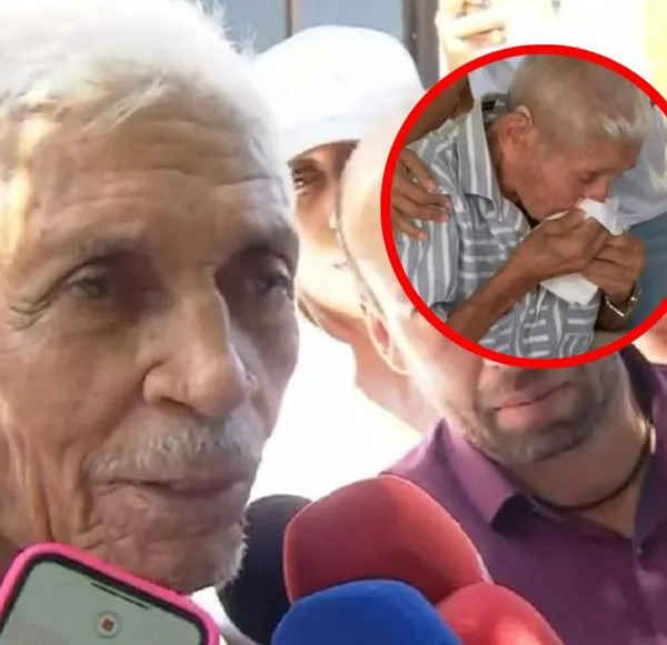Abuelo de Luis Díaz terminó llorando al ver la la liberación de su hijo.