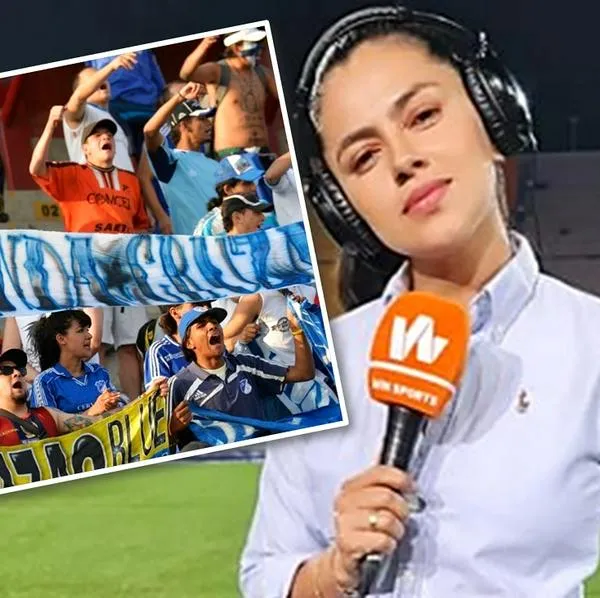 Sheyla García, periodista de Win que se peleó con hinchas de Millonarios por Atlético Nacional