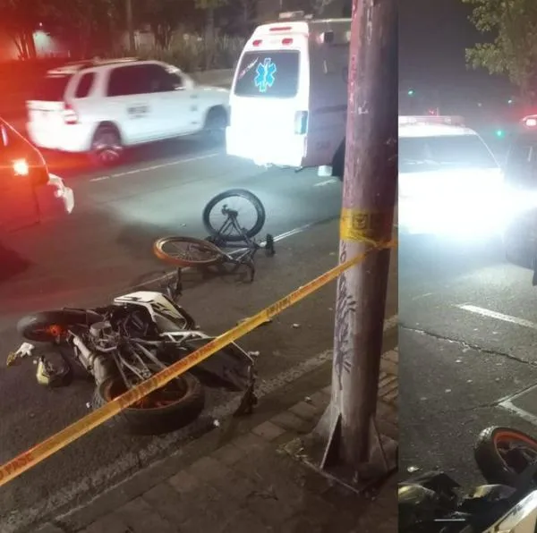 Trágica muerte en Bogotá: una mujer falleció en medio de un accidente de tránsito entre una motocicleta y un domiciliario, que cometió imprudencia. 