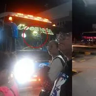 Atacaron a piedras un bus en carretera del Tolima: mujer fue golpeada en la cabeza y está grave 