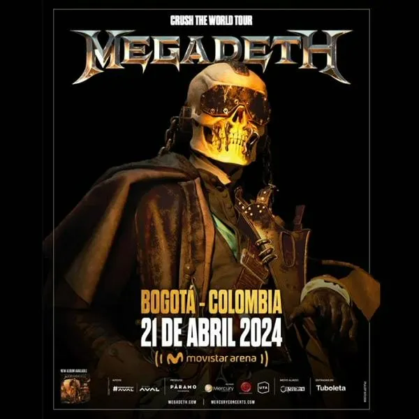 Megadeth anunció que volverá a Bogotá después de 10 años de su ultima presentación en Colombia. Las boletas estarán disponibles el 15 de noviembre.
