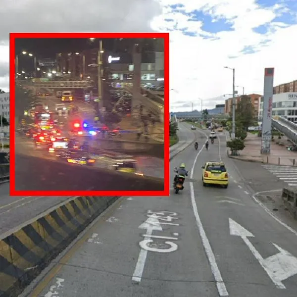 Sitio de la avenida Suba donde ocurrió un accidente de tránsito este 16 de noviembre.