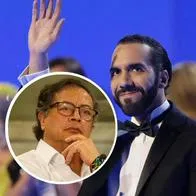 Fotos de Nayib Bukele y de Gustavo Petro, en nota de que el mandatario salvadoreño se burló del colombiano por triunfo de Javier Milei en elecciones de Argentina