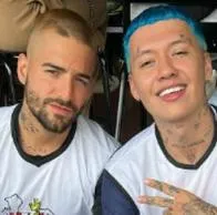 Blessd junto a Maluma. Recientemente, el cantante paisa reaccionó en Twitter a la derrota de Atlético Nacional, club del cual es hincha, contra el clásico Independiente Medellín