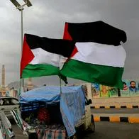 Banderas palestinas, a propósito de la posible tregua entre Israel y Hamás.