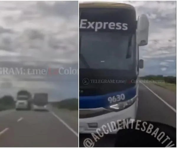 Accidentalidad no da tregua en la vía Ciénaga-Barranquilla, un bus por adelantar casi se estrella y la moto alcanzó a frenar