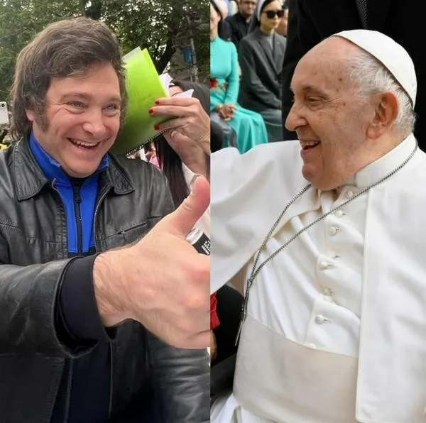 Javier Milei y el papa Francisco, quienes hablaron tras las elecciones en Argentina.