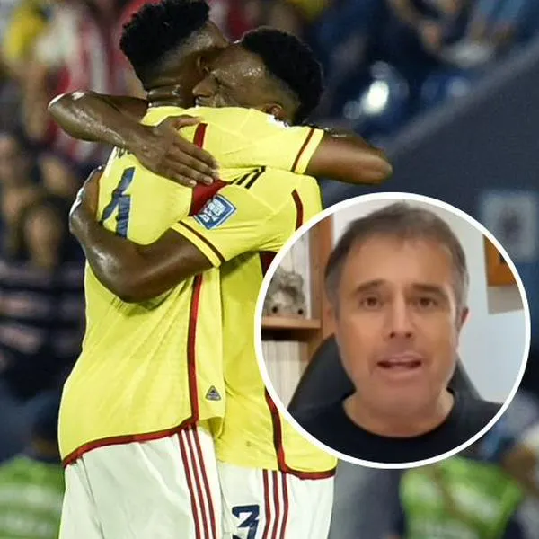 Foto de jugadores colombianos y de César Augusto Londoño, en nota de que Selección Colombia: cuántos puntos necesita para Mundial; el periodista dijo faltan pocos
