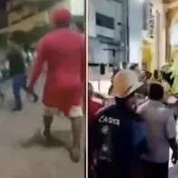Momentos en los que taxistas y conductores de aplicaciones como InDriver y Uber pelean en zonas públicas de Cartagena