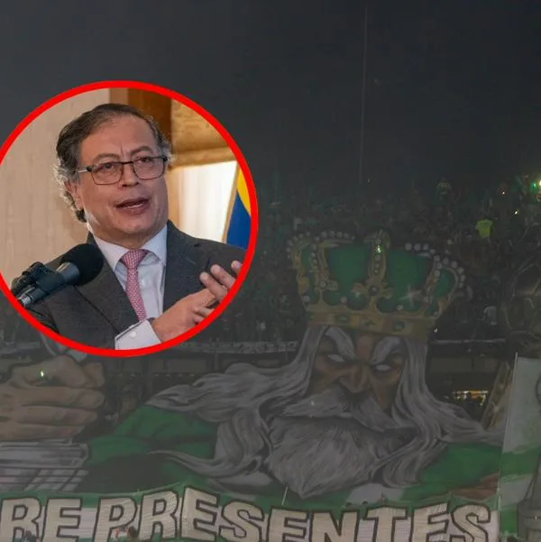 El presidente Gustavo Petro, con fondo del Atanasio Girardot, donde se oyó "fuera, Petro".