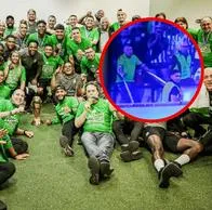 Hincha de Atlético Nacional en muletas se alivió celebrando gol en final de Copa Colombia.