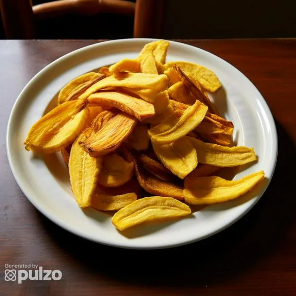 Receta de chips de plátano con solo dos ingredientes y en pocos mínutos.