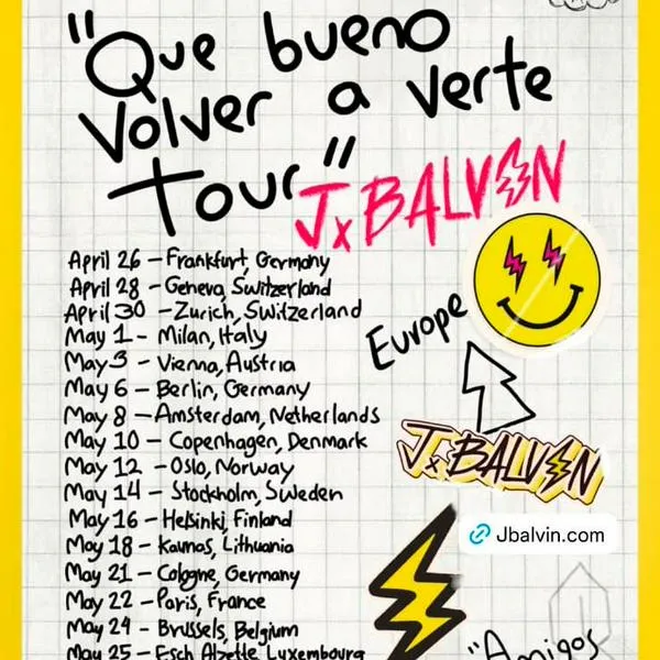 J Balvin anuncia gira para 2024 por 20 ciudades de Europa