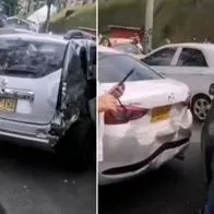 Pereira: video del accidente en que bus se llevó carros y moto por delante