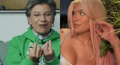 La alcaldesa de Bogotá, Claudia López, y la cantante Karol G.