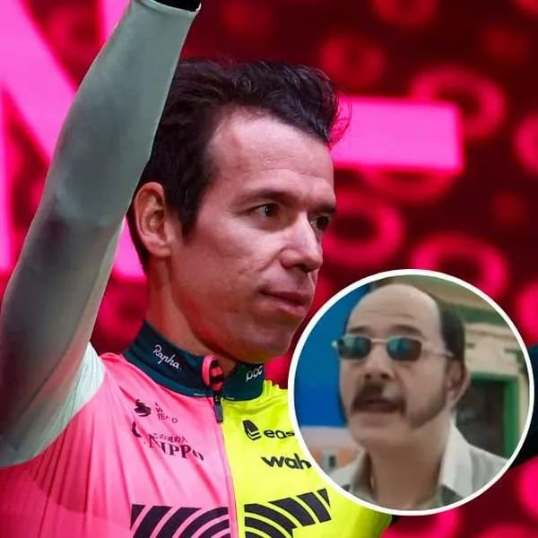 Fotos de Rigoberto Urán y de Evaristo en 'Rigo', en nota de que mamá del ciclista reveló si Evaristo, en novela en RCN, es real y destapó dura revelación