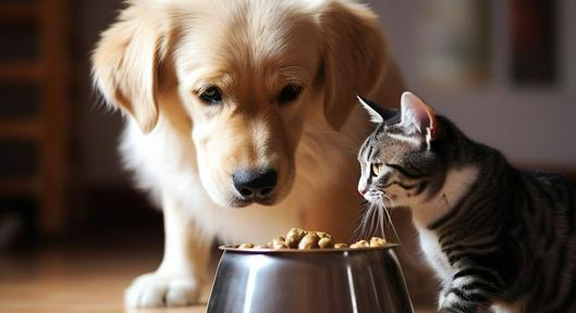Qué significa que su perro se coma la comida del gato y viceversa, también cómo evitar que esto suceda.