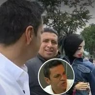 Fotos de Cristian Montenegro y de Juan Diego Alvira, en nota de que el periodista pasó incomodidad con hombre que tiene esposa de trapo durante paseo en calle.