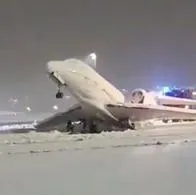 Aviones congelados: la curiosa imagen que dejó la nevada en Múnich, Alemania.