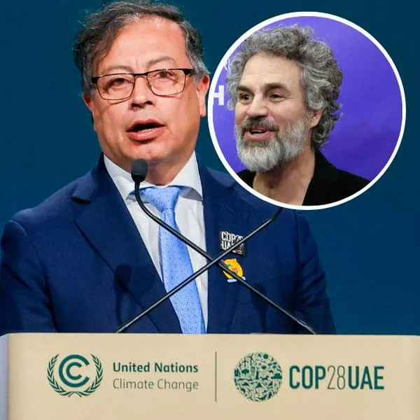 Fotos de Gustavo Petro y de Mark Ruffalo, en nota de que al presidente por el COP28 lo exaltó 'Hulk' por discurso: qué dijo de Colombia.