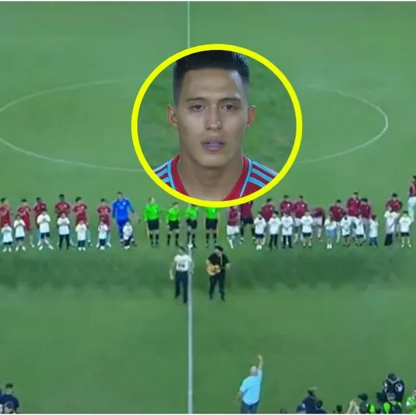 Sebastián Gómez lloró durante himno de Colombia en partido amistoso ante Venezuela: foto